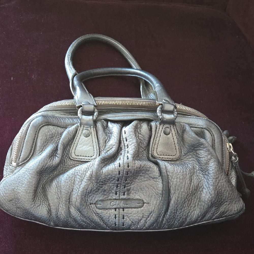 Cole Haan Silver Leather Satchel
